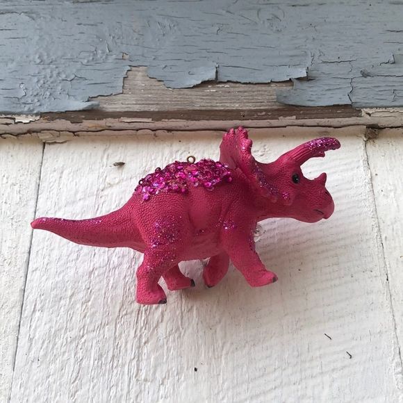 2/$25 π£ New Pink Triceratops Dinosaur Ornament - Picture 3 of 9